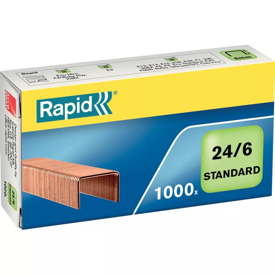 Rapid Nietjes 24/6, koper, doos van...