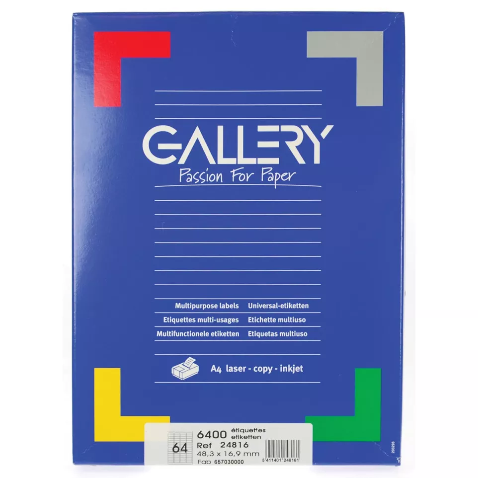 Gallery White Labels 48.3 x 16.9 mm...