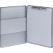 MAULassist porte-bloc A4 alumnium portrait avec compartiment de rangement, ouvert à gauche