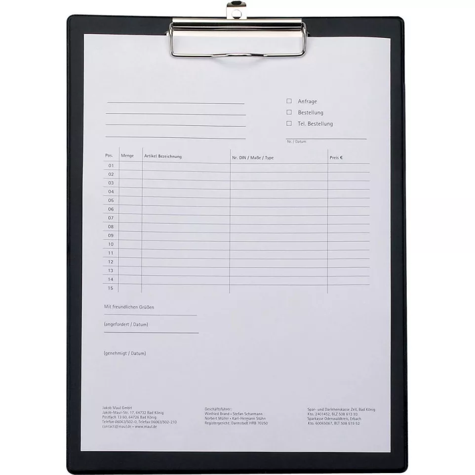 MAUL A4 PVC Clipboard Portrait Black...