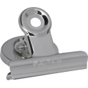MAUL Pinces-lettres Bulldog avec aimant, 30mm, blister 2 pces, argent clair