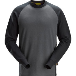 Snickers 2840 Two-Tone Crew Neck Sweatshirt Grey Black XXL per Piece