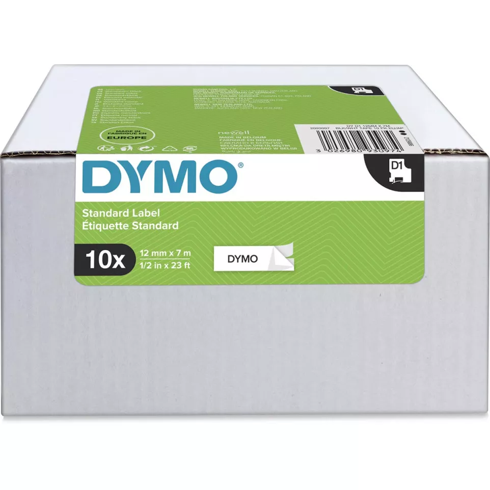 Dymo D1 45013 Label Tape 12mm Black...