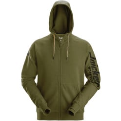 Hoodie met volledige rits logo mouw Snickers 2895 kaki XXL / pce