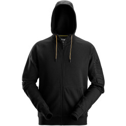 Hoodie met volledige rits logo mouw Snickers 2895 zwart XL / PCE