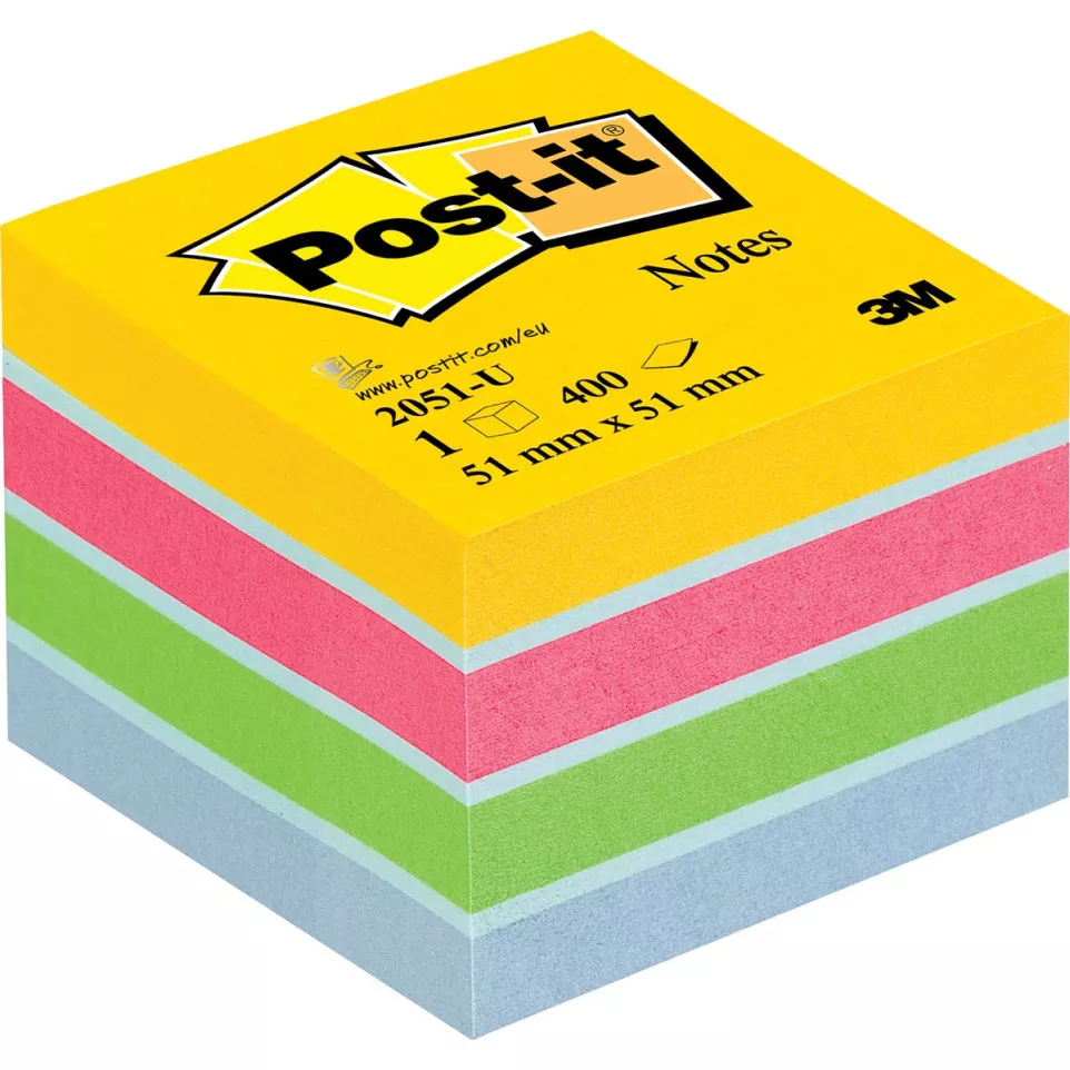 Post-it Notes mini kubus, 400 vel, ft...