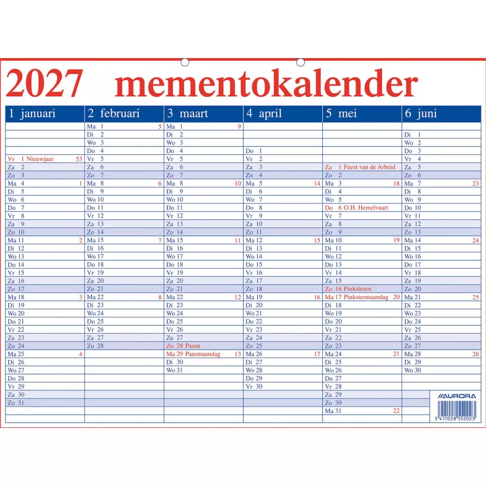 Aurora Memento 20 Nederlandstalig, 2027