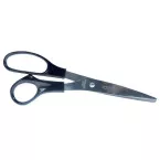 Bouhon ciseaux, ft 21 cm, droite, bouts rond, inox, noir