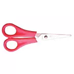 Bouhon ciseaux, ft 14 cm, droite, bouts pointus, inox, rouge