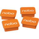 Nobo Whiteboard Magnets Orange Pack of 4
