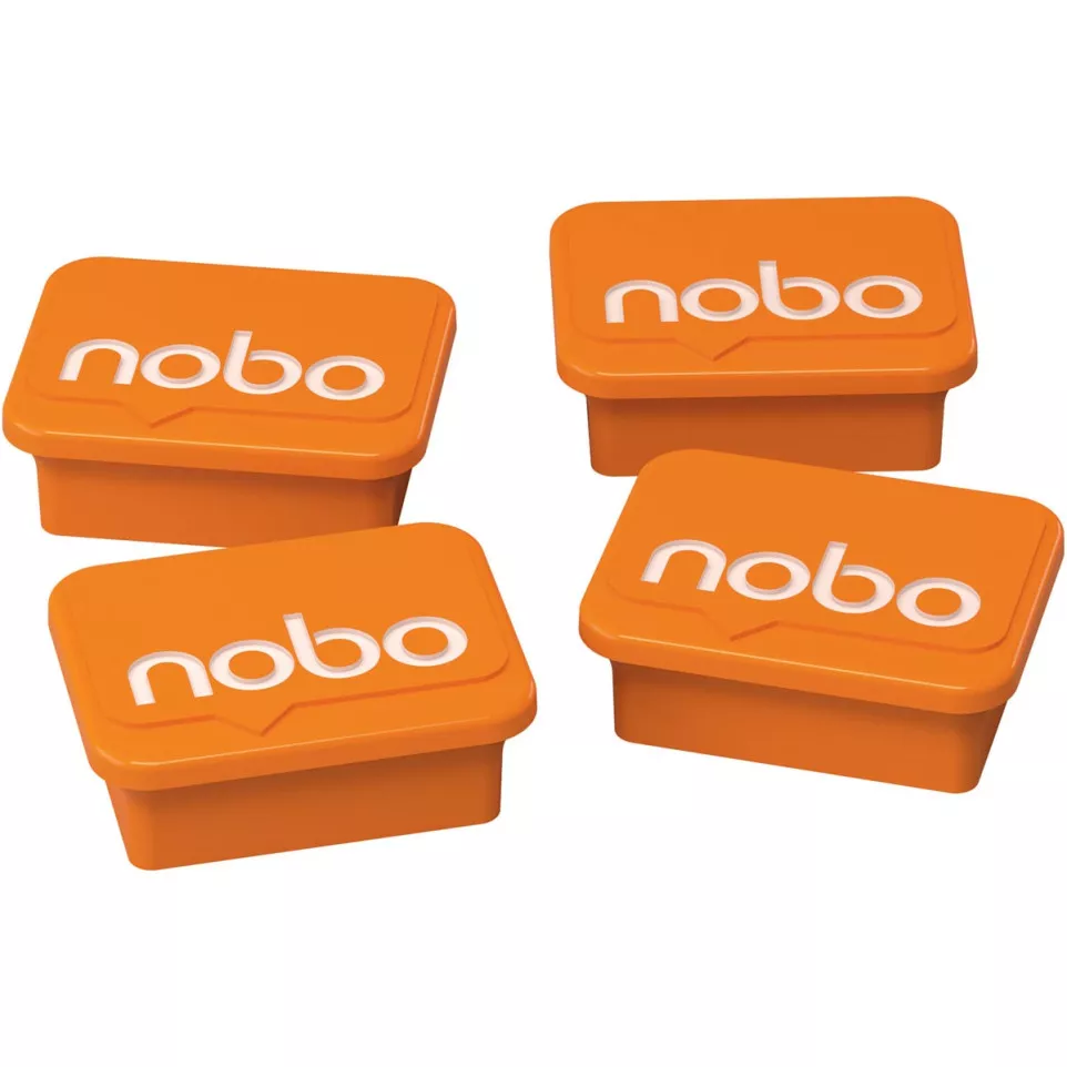Nobo Whiteboard Magnets Orange Pack of 4