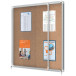 Nobo Premium Plus Lockable Indoor Sliding Door Cork Notice Board 12 x A4