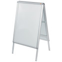 Nobo stoepbord Essence, uit aluminium, zilver, met versterkende hoeken, ft A1