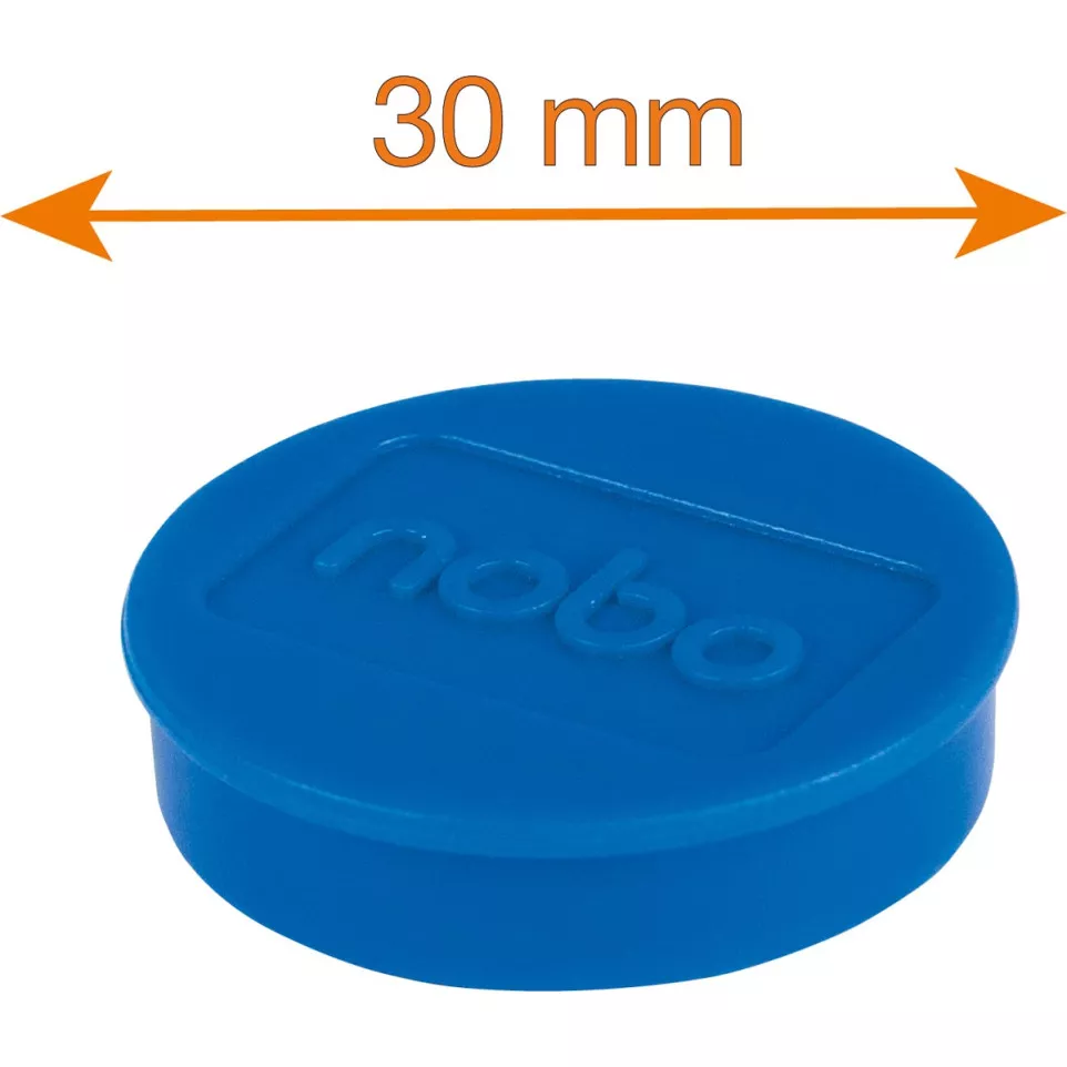 Nobo aimants, 30 mm, bleu, blister de...