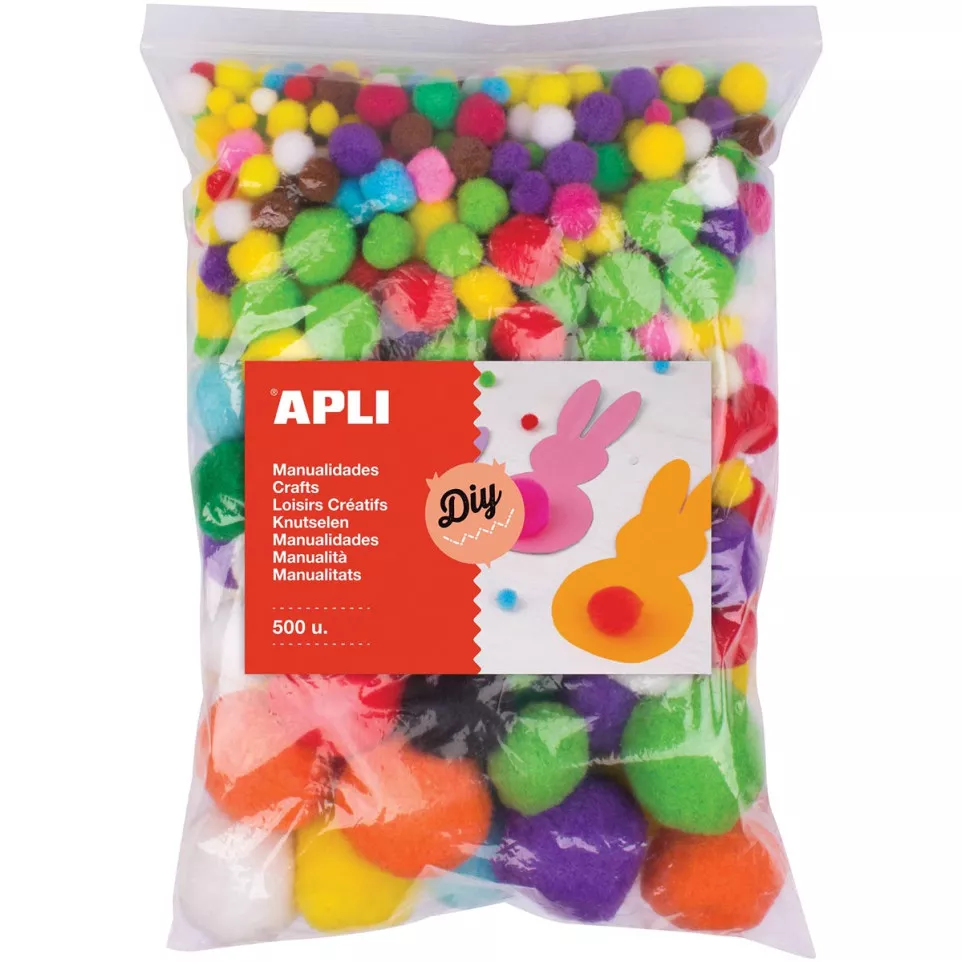 Apli pompons, zakje met 500 stuks in...