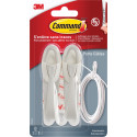 Command Cable Clips, Medium, 900 g Capacity, White, Pack of 2