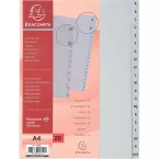 Exacompta A-Z Dividers for A4, Polypropylene, 20 Tabs, Grey