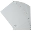 Exacompta intercalaires pour ft A4, en PP, de A à Z, 20 onglets, gris