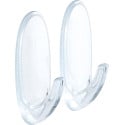 Command Medium Hooks, Transparent, 2 Pack, Holds up to 900g