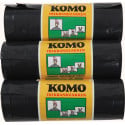 Komo sac à ordures avec cordon, 43 microns, 60 litres, 1 rouleau, 15 sacs