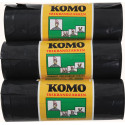 Komo vuilniszakken met trekbandsluiting, 43 micron, 60 liter, 1 rol, 15 zakken