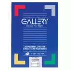 Gallery white labels, 70 x 42.3 mm (W x H), square corners, 21 per sheet