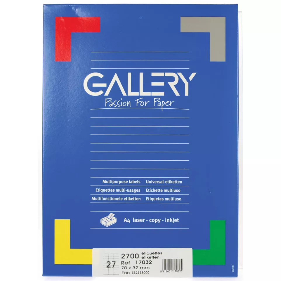 Gallery white labels, size 70 x 32 mm...