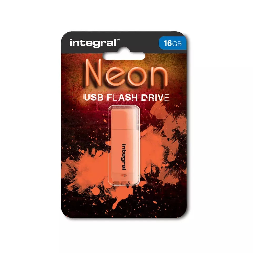 Integral Neon clé USB 2.0, 16 Go, orange