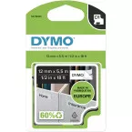 Dymo D1 permanente polyestertape 12 mm, zwart op wit