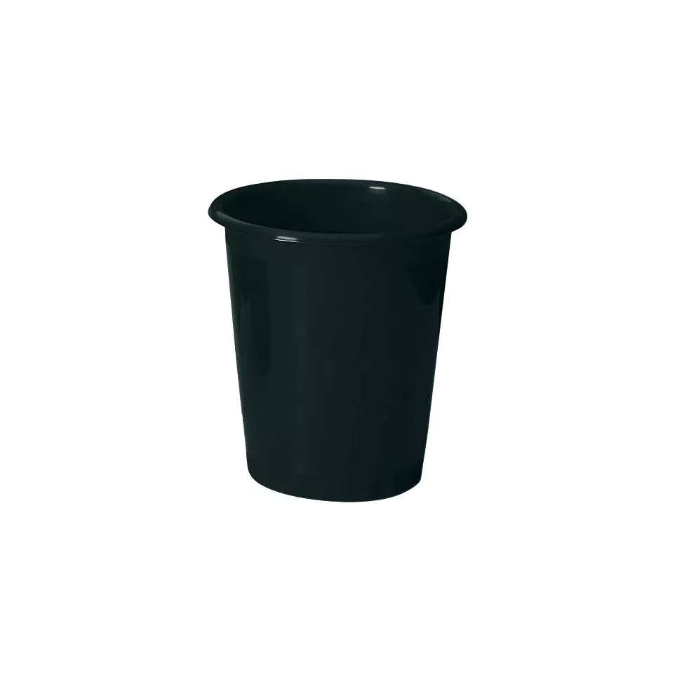 Durable Basic Black Wastebasket
