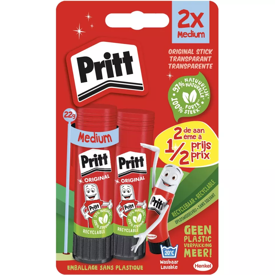 Pritt Glue Stick 22g Pack of 2 Second...