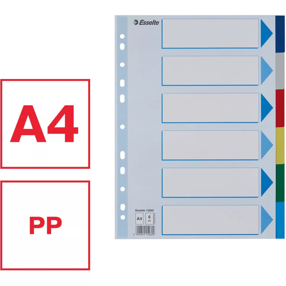 Esselte tabbladen 6 tabs