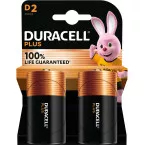 Duracell piles Plus 100% D, blister de 2 pièces