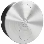 DUPLEX rond stopcontact Ø118mm 1 stopcontact+2USB-A+C geborsteld roestvrij staal / pce