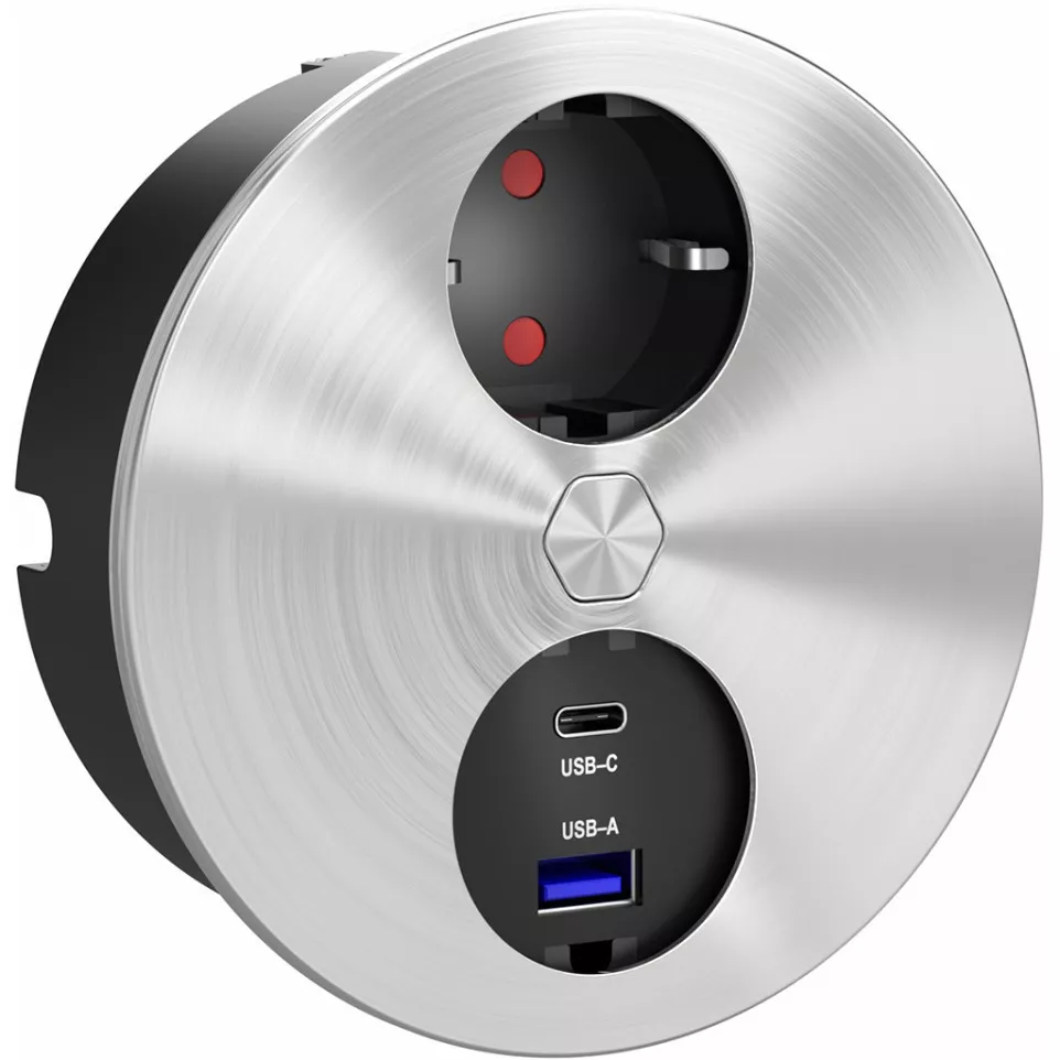 Prise DUPLEX ronde Ø118mm 1 prise +...