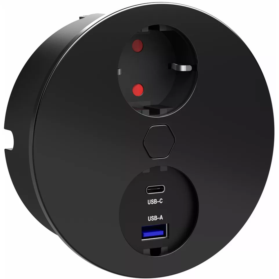 DUPLEX rond stopcontact Ø118mm 1...