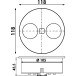 DUPLEX ronde multiprise Ø118mm 2 prises geborstelde rvs / pce