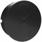 Multiprise ronde à encastrer Duplex Ø118mm 2 prises noir mat / pce