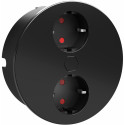 Duplex Round Recessed Power Strip 2 Outlets Matte Black per piece