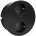 Duplex Round Recessed Power Strip 2 Outlets Matte Black per piece