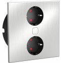 Multiprise carrée à encastrer Duplex 118x118mm 2 prises inox brossé / pce