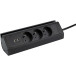 3-stekkerdoos + 2 USB-A + houder voor mobiele telefoon zwart / pce
