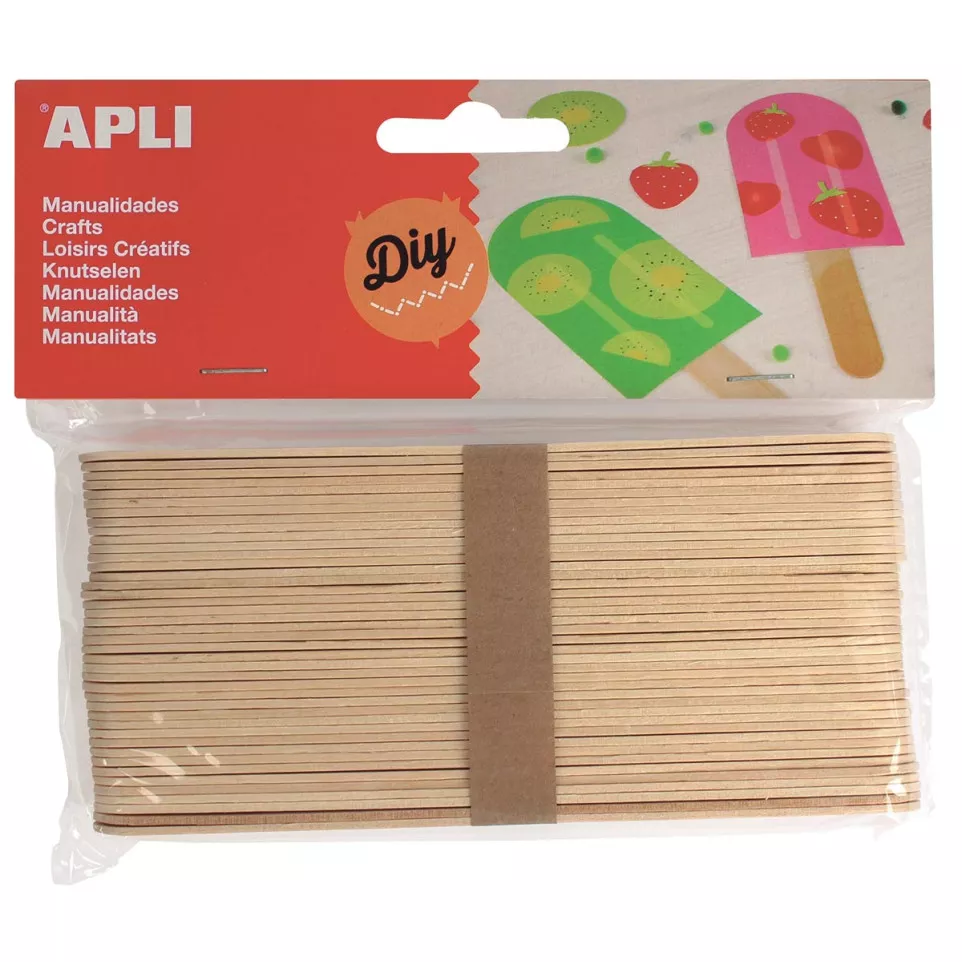 Apli Jumbo Natural Wooden Sticks,...