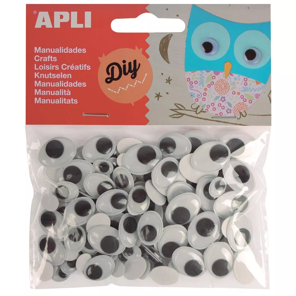 Apli yeux mobiles noirs adhésifs,...