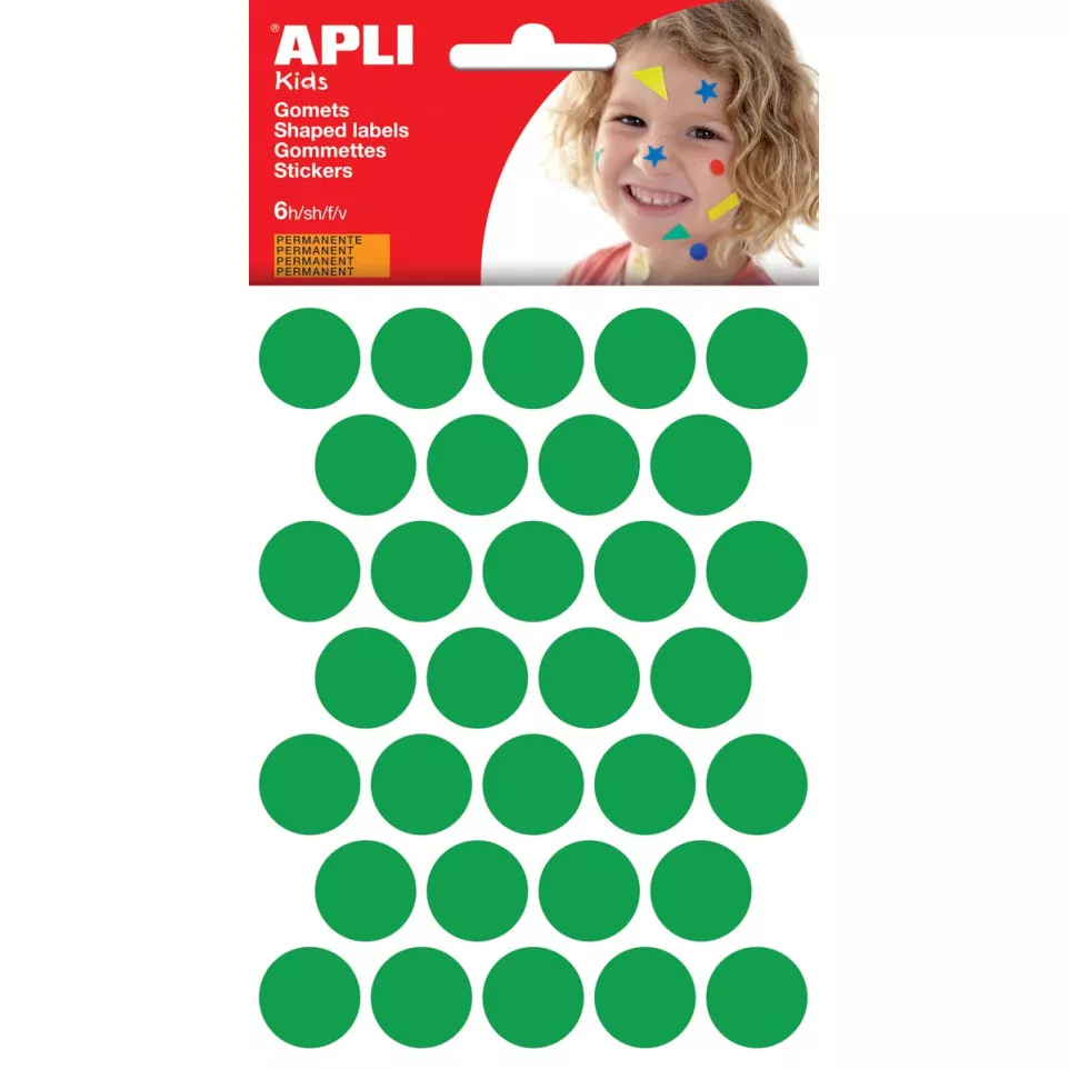 APLI Kids Stickers, Round 20 mm, Pack...
