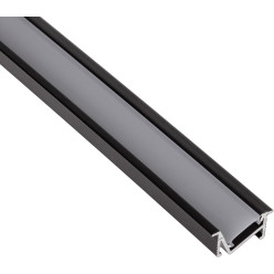 Ledprofiel Zeno-Line 18x10mm alu zwart+cover opaal / 2m