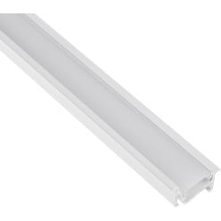 Profil Led encastrer Zeno-Line 18x10mm alu blanc+cover opal / 2m