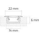 Profil Led encastrer In-Linemini XL 14x6mm alu or+cover  opal / 2m