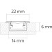 Profil Led encastrer In-Linemini XL 14x6mm alu or+cover  opal / 2m