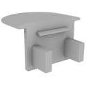 Embout d'extrémité pour profil In-Line mini fermé PVC gris / pce